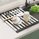 Axyaa Stainless Steel Foldable Kitchen Sink Dish Drainer and Storage Rack