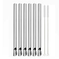 Axyaa Stainless Steel Bubble Tea Straw Set with Spoon Shaped Straw