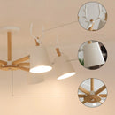 Axyaa Iron Antler Chandelier Kitchen Restaurant Bar Lighting E27, Nordic Minimalist Modern, Black White Wood