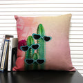 Axyaa Cactus Pineapple Pattern Cushion Cover 45x45 Linen Pillowcase