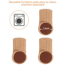 Axyaa Knitted Furniture Legs Socks Set - Floor Protectors with Anti-Slip Pads