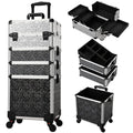 Axyaa 4 in 1 Makeup Trolley Case on Wheels with Lock Salon Storage Case