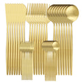Axyaa Matte Gold Stainless Steel Cutlery Set 40Pcs
