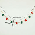 Axyaa Christmas Tree Felt & Wood Bead Garland, Festive Hanging Ornaments