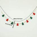 Axyaa Christmas Tree Felt & Wood Bead Garland, Festive Hanging Ornaments