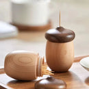 Axyaa Wooden Acorn Toothpick Barrel Hazelnut Cotton Swab Box Nordic Nut Toothpick Holder