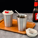 Axyaa Stainless Steel Coffee Mug with Lid, 400ml Water Cup, Leak Proof & Portable