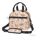 Axyaa Corgi Dogs Thermal Lunch Bag Insulated Tote with Shoulder Strap
