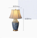 Axyaa Blue and White Porcelain Neoclassical Table Lamp - Large Size - Bedroom & Living Room