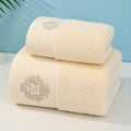 Axyaa Cream Towels Set: Hand Face Hair Towel & Big Shower Bath Towel