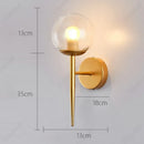 Axyaa LED Glass Spherical Wall Lamp: Simple E27 Bedroom Lighting Fixture
