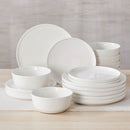 Axyaa Porcelain Dinnerware Set: 12/16/18/24 pcs with Plates, Bowls - Classic White