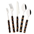 Axyaa Bamboo Handle Stainless Steel Cutlery Set