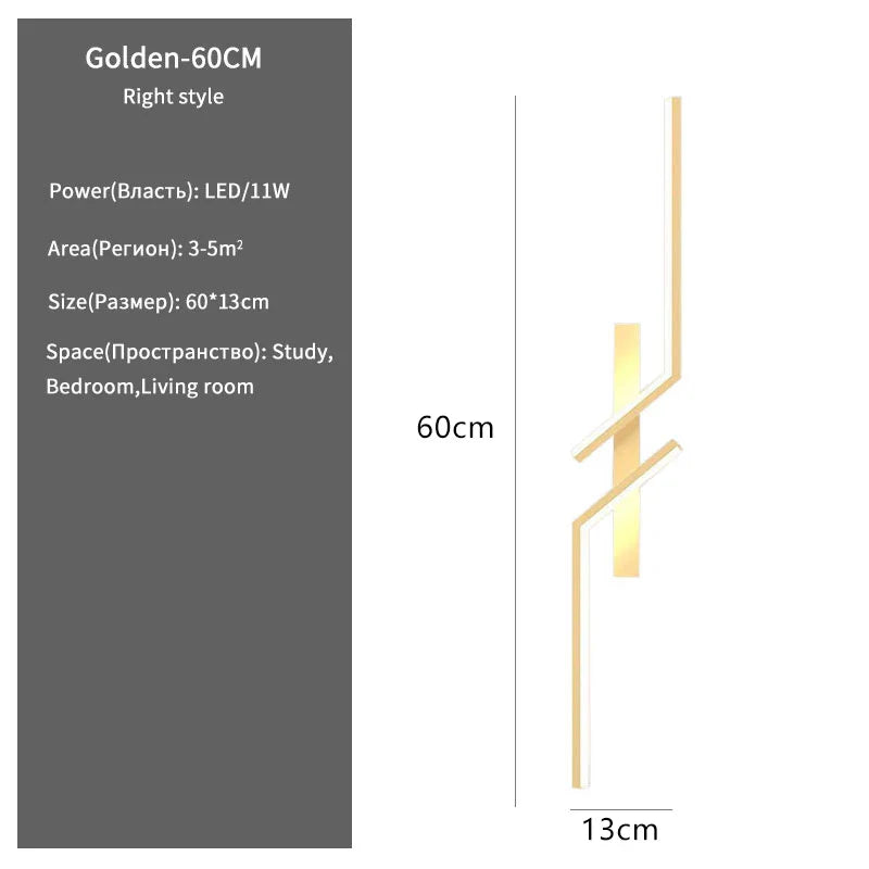Axyaa Gold Minimalist Led Wall Sconce for Bedroom Living Room TV Sofa Background