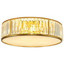 Axyaa Modern Luxury Crystal LED Ceiling Light Chandelier, Round Black Gold Nordic Design