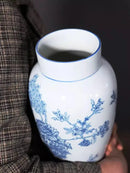 Axyaa Blue White Retro Vase: New Chinese Advanced Flower Feeling Device