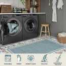 Axyaa Retro Floral Print Runner Rug: Creative Design, Machine Washable, Kitchen Floor Mat