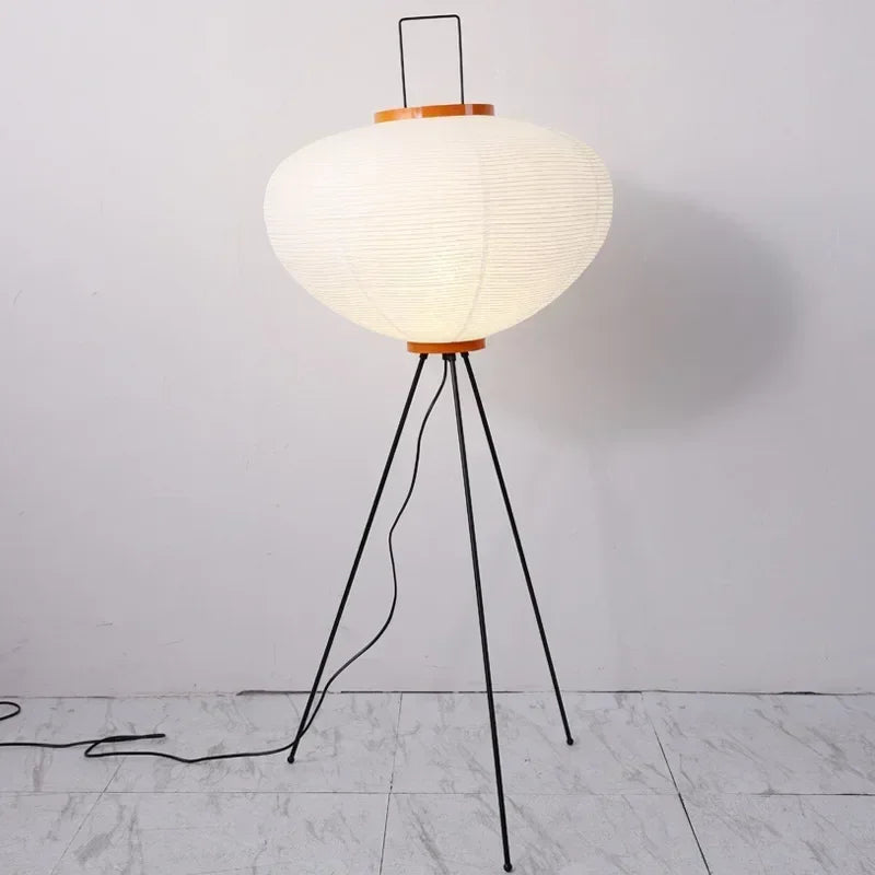 Nordic Retro Handmade Xuan Paper Floor Lamp LED Light for Axyaa Brand