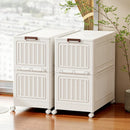 Axyaa 75cm Large Capacity Foldable Toy Storage Box with Wheels, White