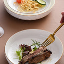 Axyaa Ceramic Western Steak Plate - Deep Dish Plate for Hotels & Restaurants