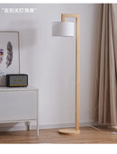 Axyaa Minimalist Solid Wood Floor Lamp LED E27 Nordic Retro Standing Lighting