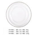 Axyaa Glass Bead Plate: Gold-Plated Round Pearl Steak Plate, Large Size
