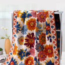 Boho Floral Cotton Bedspread Blanket by Axyaa: Soft Aesthetic Bed Throw Cover for Home