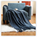 Axyaa Textile City Knitted Throw: Nordic Chunky Plaid Bedspread for Winter
