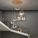 Axyaa Gold Ring LED Pendant Chandelier Ceiling Light Nordic Designer Fixture