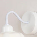 Axyaa Glass Iron LED Wall Sconce Pull Chain Switch Stair Light - White