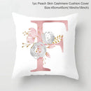 Axyaa Pink Letterwork Cushion Cover 45*45cm, Wedding Party Decor, Elegant Wedding Pillow