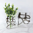 Axyaa Gold Edge Geometric Glass Vase: Elegant Terrarium for Home Decor and Flower Arrangements
