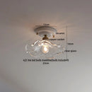 Axyaa Ceramic Canopy LED Ceiling Lamp Glass Copper Luminaria De Teto
