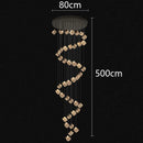 Axyaa Crystal Chandelier Stair Pendant Lamp Living Room Pendant Lights Interior Lighting