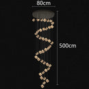 Axyaa Crystal Chandelier Stair Pendant Lighting Modern Living Room Interior Light