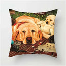 Axyaa Pet Dogs Cartoon Style Pillow Case Home Decor Cushion Sofa Square Pillowcase
