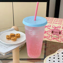 Axyaa Kawaii Straw Lid Tumbler Portable Reusable Drinking Bottle