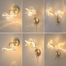 Axyaa Modern Flower LED Wall Sconce with Crystal Ball and Petal Design