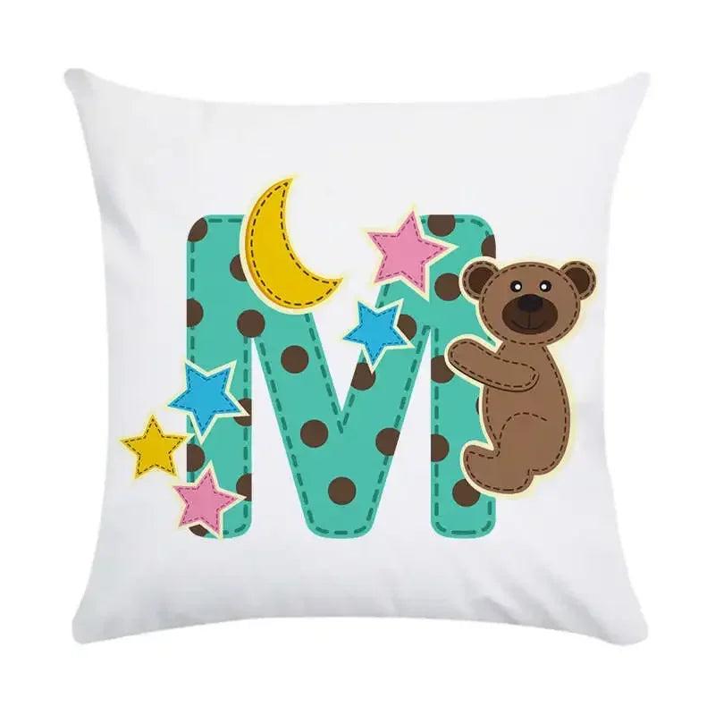 Axyaa Animal Letter Printed Decorative Polyester Pillow Cover for Home, Car, Sofa