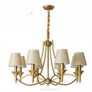 Axyaa Grey Green Fabric Chandelier with E14 Bulb and Copper Iron Frame