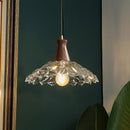 Axyaa Modern LED Pendant Lights Glass Wood Suspension Luminaire