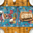 Axyaa Christmas Deer Table Runner for Kitchen Holiday Party Decor