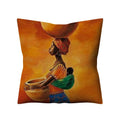 Axyaa Retro Ethnic African Women Cotton Linen Pillowcase - 45X45CM