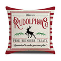 Axyaa Christmas Linen Cushion Cover - Decorative Printed Pillowcases for Bed and Sofa