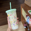Axyaa Flower Tumbler: Cute 700ml Portable Reusable Drinking Bottle, BPA-Free