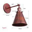 Axyaa Rust Colored Retro Wall Lamp for Bedroom, Living Room, Hotel & Dining Room