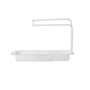 Axyaa Kitchen Sink Shelf: Telescopic, Plastic Drain Rack, Soap Sponge Holder, Tool Organizer