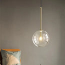 Axyaa Modern Clear Glass Globe LED Pendant Chandelier for Dining Room Kitchen Bedroom