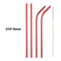 Axyaa Stainless Steel Straw Set - Reusable, High Quality, Colorful, with Cleaner Brush