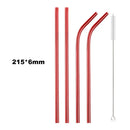 Axyaa Stainless Steel Straw Set - Reusable, High Quality, Colorful, with Cleaner Brush